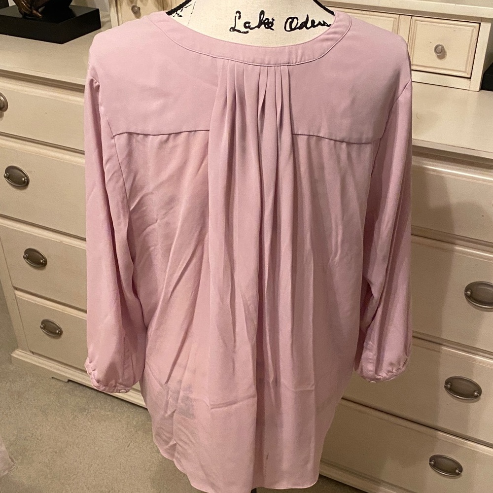 NYDJ Soft Pink Button-Front Blouse - Picture 5 of 5